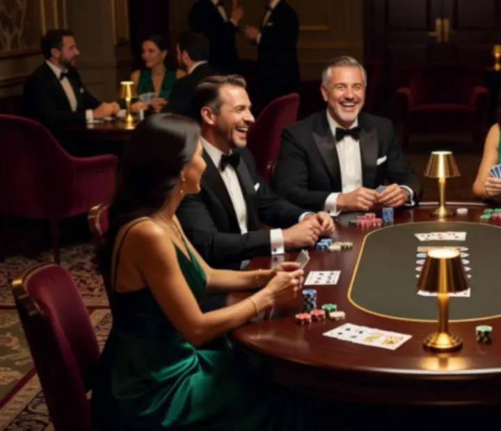 Ujęcia z luksusowego wieczoru pokerowego podczas eventu