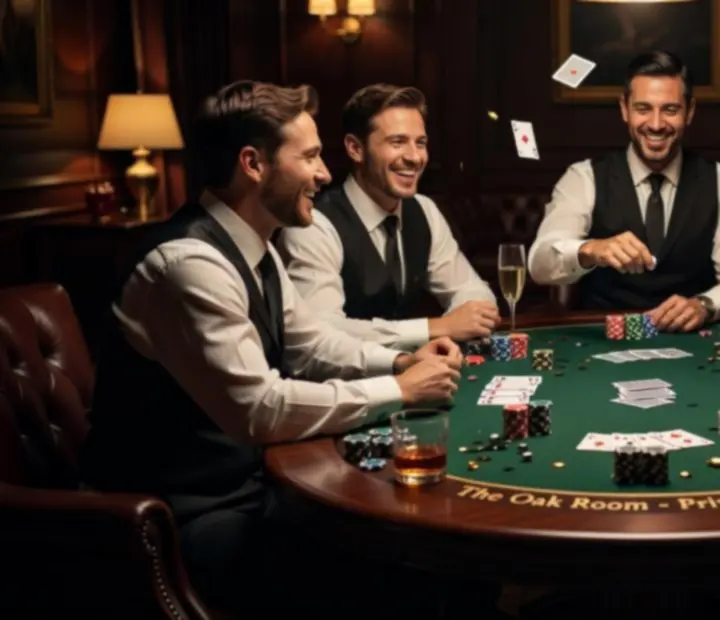 Ekskluzywny wieczór pokerowy przy eleganckim stole z profesjonalnym krupierem